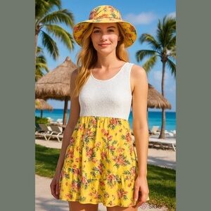 🛍Bundle sale🛍Floral Yellow Sundress size 20 knitworks